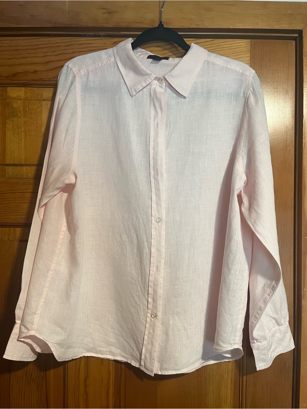 Pure Collection Pale Pink Linen Shirt Blouse